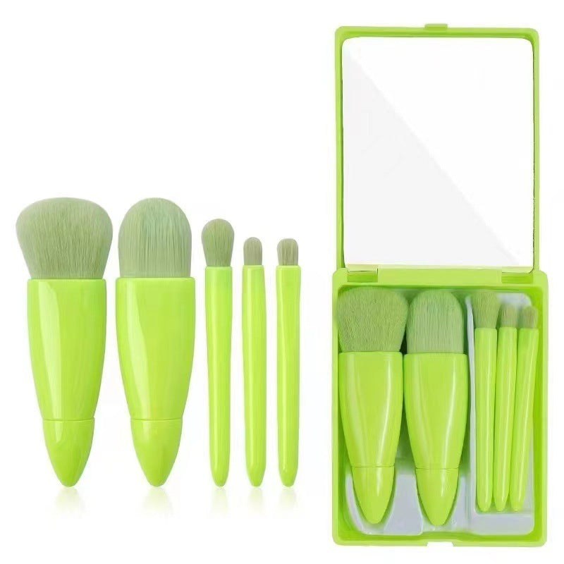 5pcs Mini Travel Makeup Brush Set with Mirror